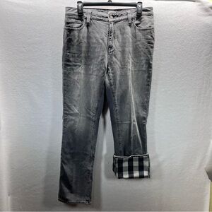 L.L. Bean Favorite Fit Flannel lined Straight Leg Jeans Womens 8 Denim 2773